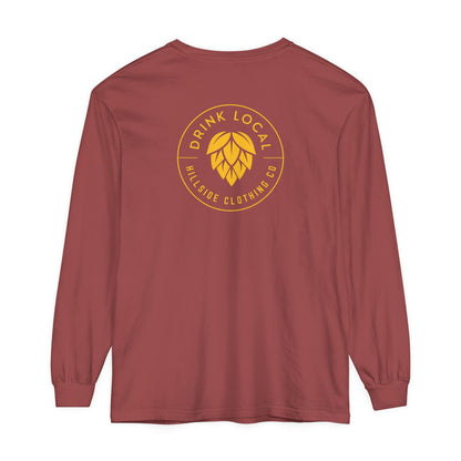 Drink Local Hop Graphic Long Sleeve Tee